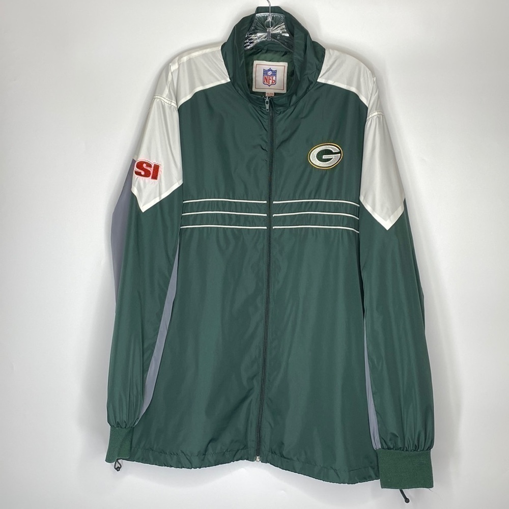NFL Green Bay Packers Full Zip Windbreaker Jacket Size XXL